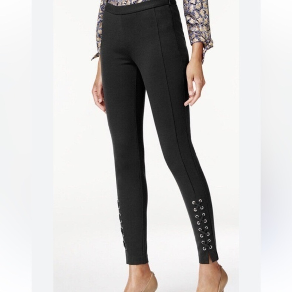 New Michael Kors Black Lace-Up Detail Women's legging Pants